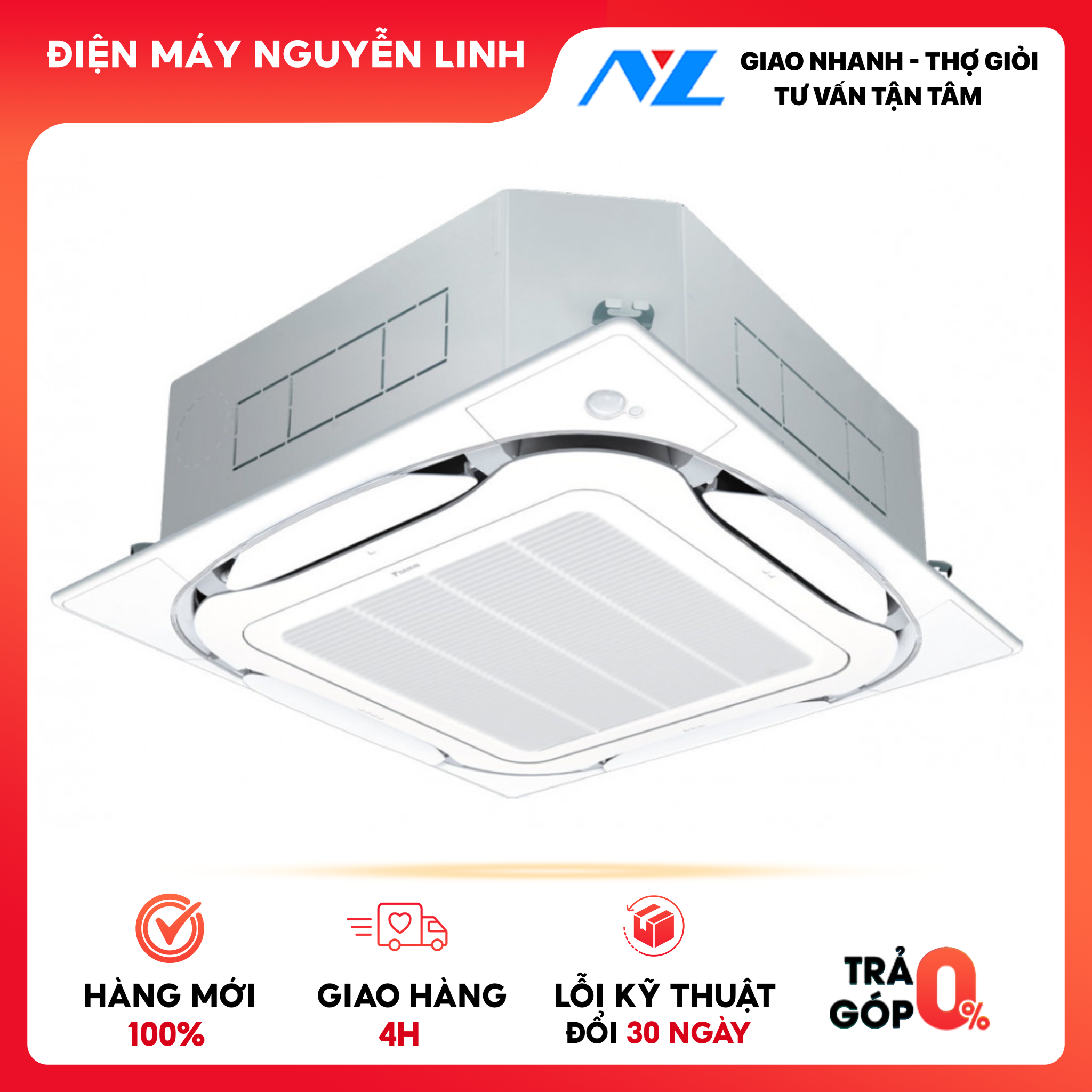 Máy lạnh âm trần Daikin Inverter 2.5 Hp FCFC60DVM/RZFC60DVM + BRC7F635F9 + BYCQ125EAF - Hàng chính hãng