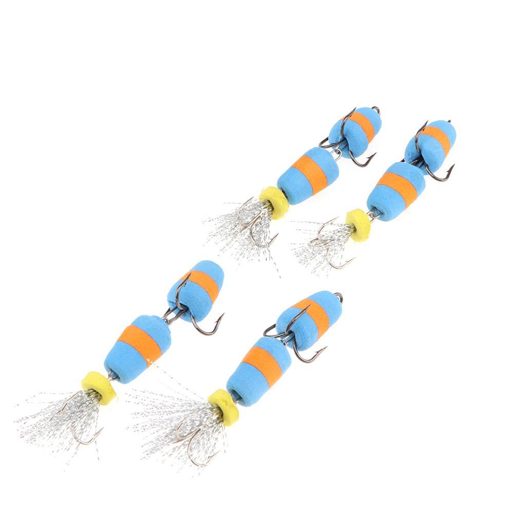 4Pcs 7.5cm Topwater Lures Kit with Floating Rotating Tail Fishing Lures