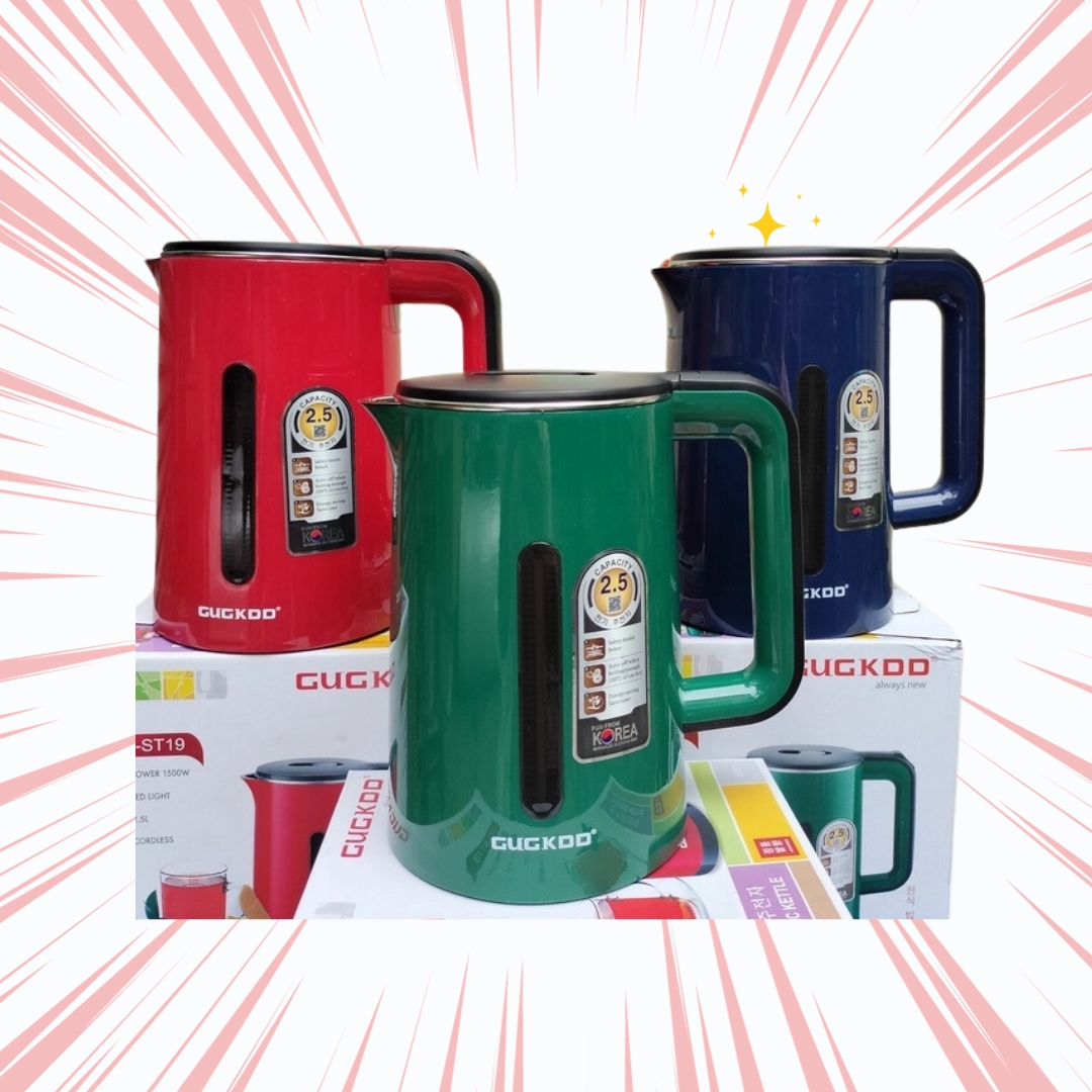 Ấm Siêu Tốc 2 Lớp CKD - ST19, Công Suất Lớn 1500W, Ấm Đun Nước Siêu Tốc Dung Tích 2.5L An Toàn Tiết Kiệm Điện