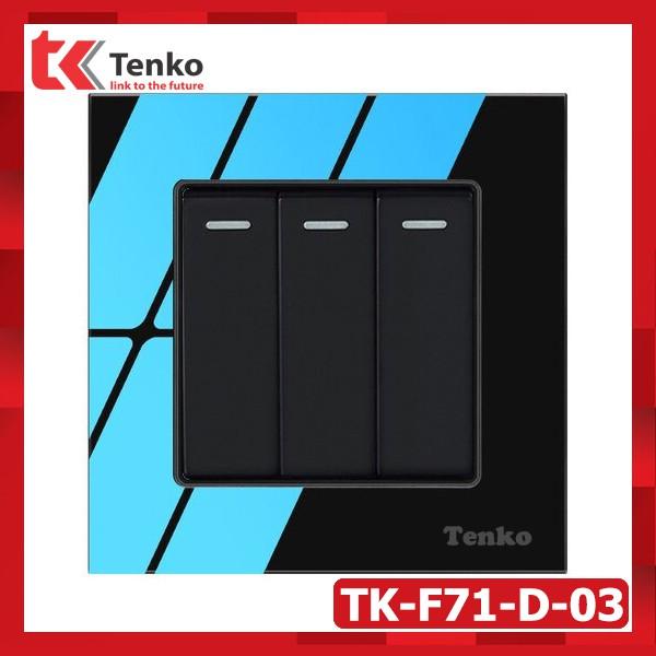 Công Tắc Kính Cường Lực Chống Xước Chống Va Đập chính hãng TENKO TK-F71-D-03 Màu Xanh Mint