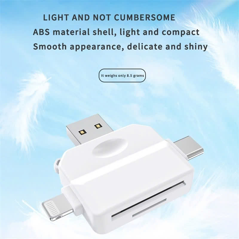 Đầu Chuyển 5 Trong 1 Cho Micro Thu Âm Không Dây Cài Áo Type-c / IOS / USB sang thẻ SDTF Cho Điện Thoại Smartphone Máy Tính PC Laptop Máy Ảnh Lens OTG - Hàng Nhập Khẩu
