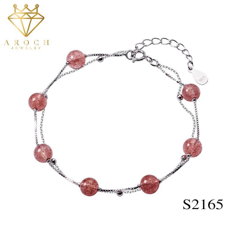 Vòng tay nữ bạc Ý s925 dâu tây 2 lớp S2165 - AROCH Jewelry