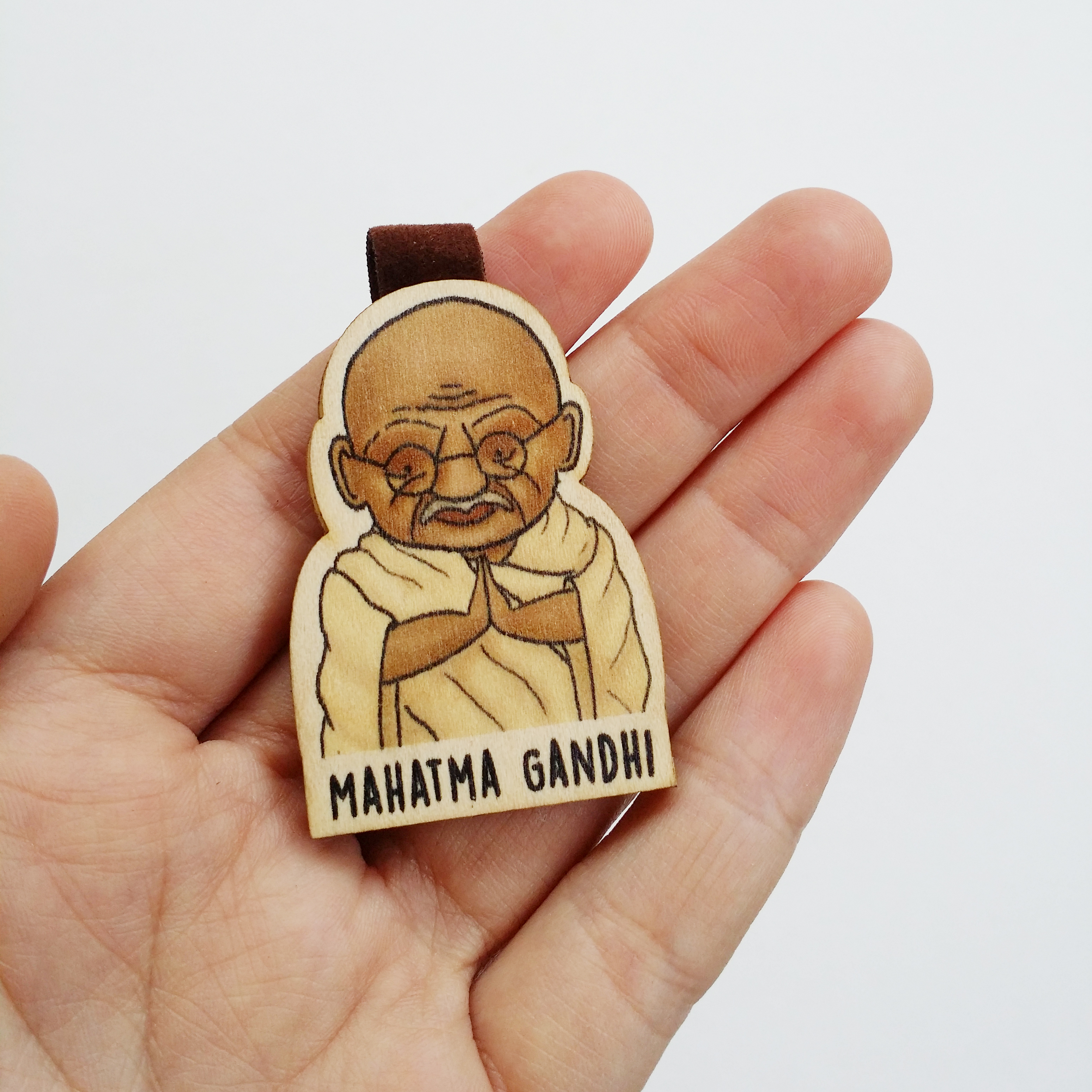 Bookmark gỗ nam châm Mahatma Gandhi BO032