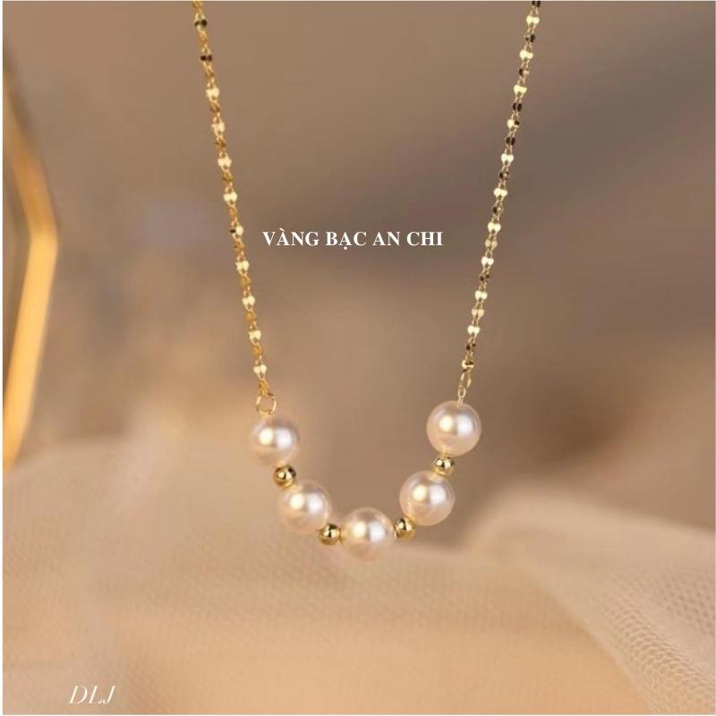 Dây chuyền bạc,Vòng cổ hạt trai thật trẻ trung thanh lịch, an chi jewelry