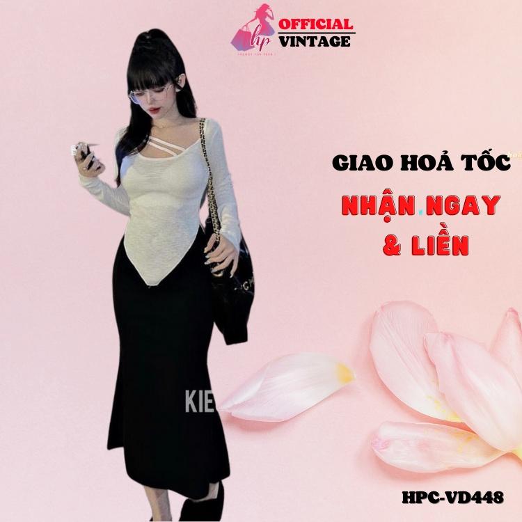 Set áo tà nhọn tay dài kèm chân váy dài đuôi cá kiểu hàn quốc tôn dáng VD448
