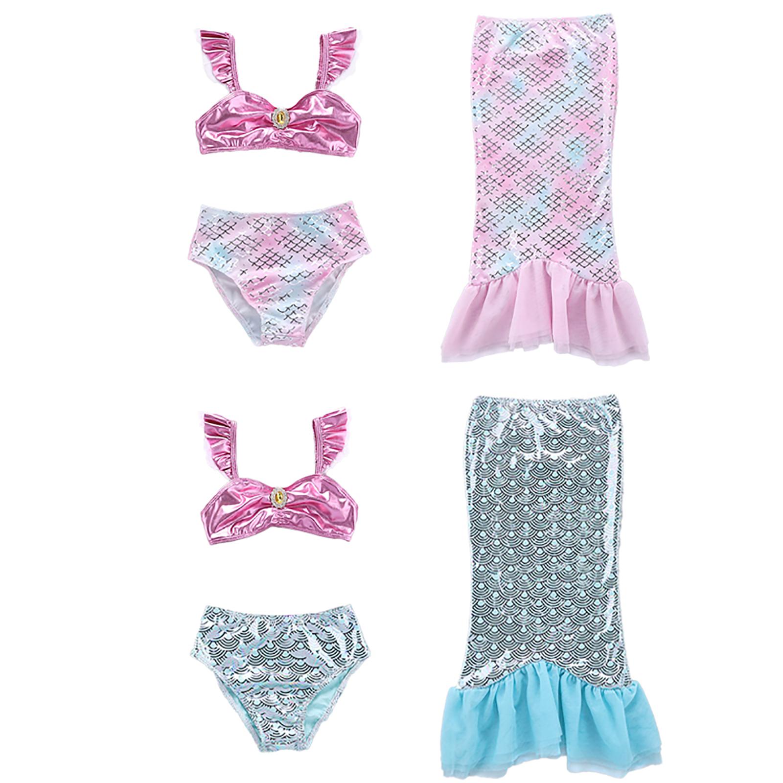3 Trẻ Em Bé Gái Đồ Bơi 2021 Nàng Tiên Cá Tắm Phù Hợp Với Trang Phục Bikini Bộ Váy Công Chúa Đồ Bơi Cho Bé Gái Đi Biển Trang Phục