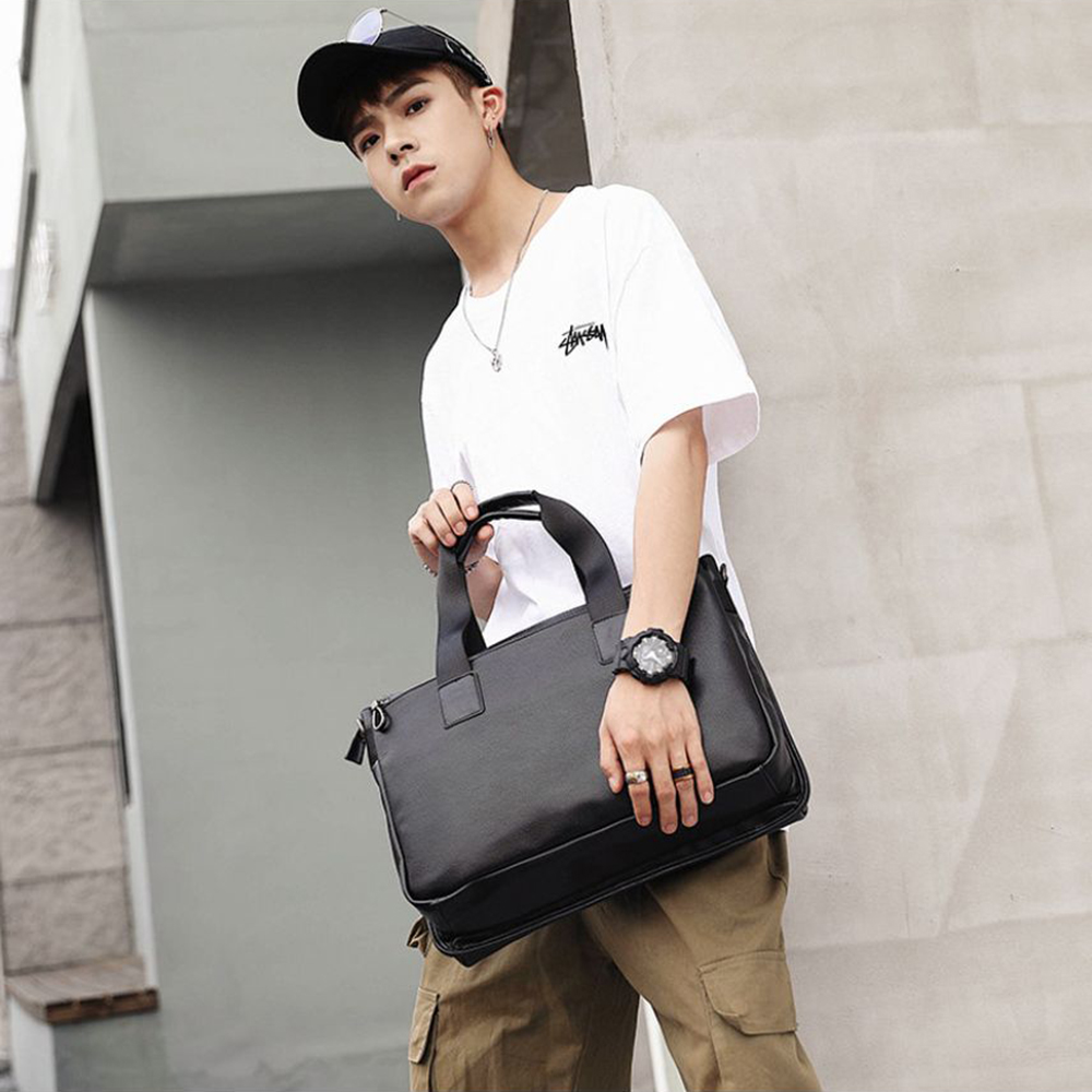 Men's PU Leather Business Bag Large Capacity handbag