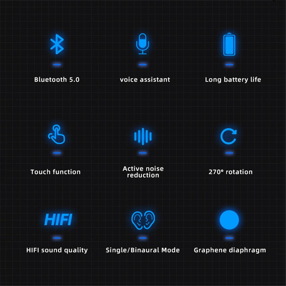 Single Earphones Bluetooth Headphones For iPhone Samsung Handsfree Wireless Headset Business Headset Drive Call Sports Earphone