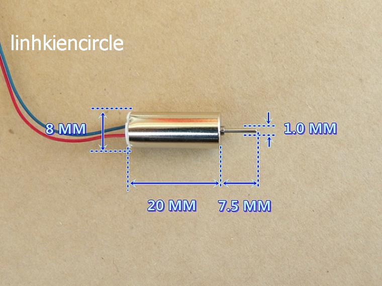 4 CÁI - motor máy bay mini 820 dây trắng đen xanh đỏ 3.7v tốc độ 43800 RPM - LK0248