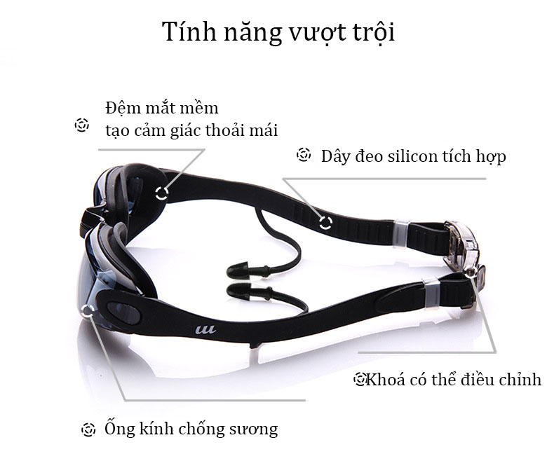 Kính bơi chống tia UV,  chống sương mù hiện đại cho cả nam và nữ phong cách Hàn Quốc mã 6615