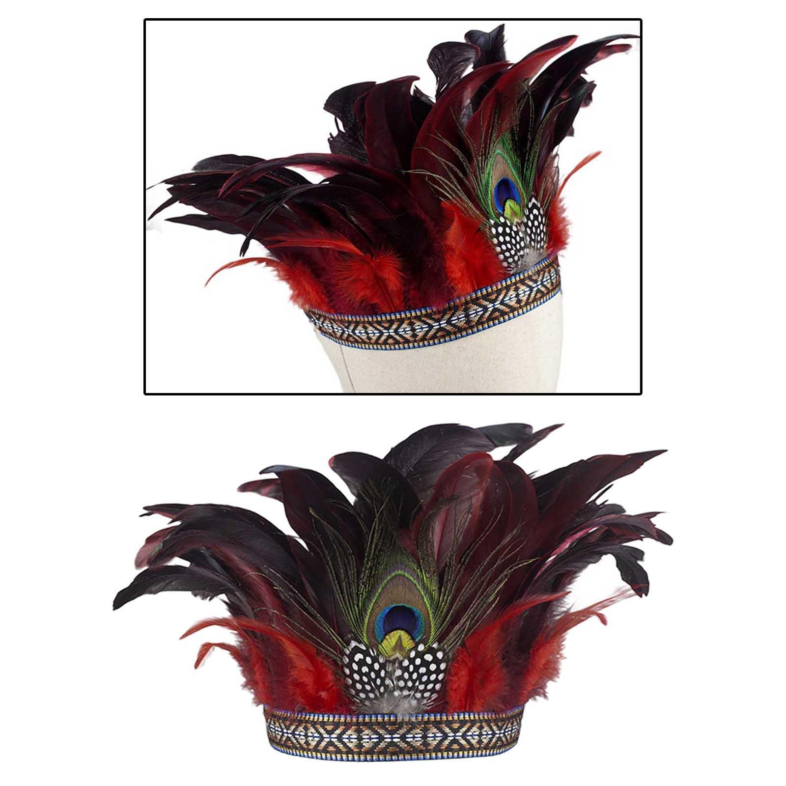 2 Pieces Feather Couple National Style Headpiece for Party Halloween Adults