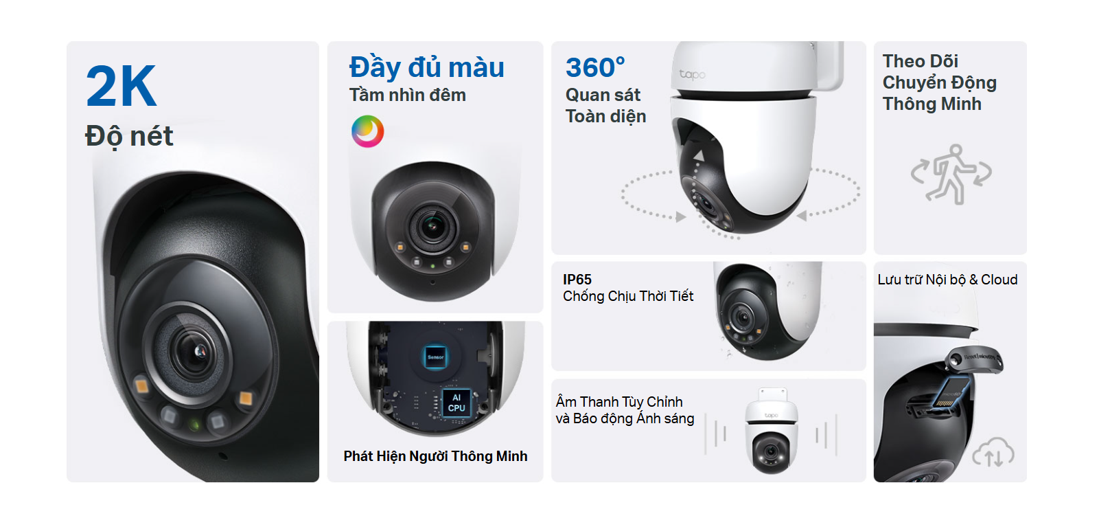 CAMERA WIFI NGOÀI TRỜI TAPO C510W 3MP - ĐÈN TRỢ SÁNG MÀU ĐÊM, ĐÀM THOẠI, THEO DÕI CHUYỂN ĐỘNG, CẢNH BÁO ĐÈN VÀ CÒI