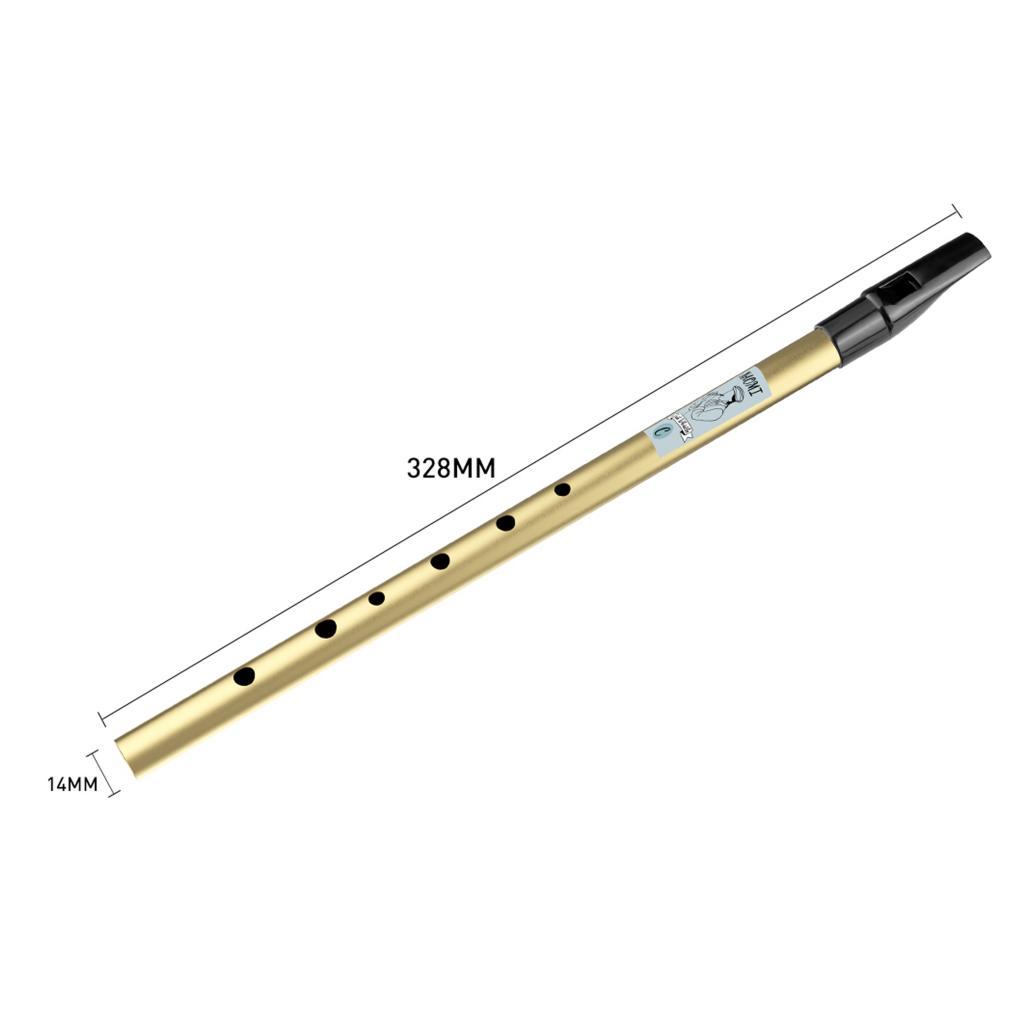 Triditional Irish Tin Whistle Flute 6 Hole Tin Penny Whistle High D Gold