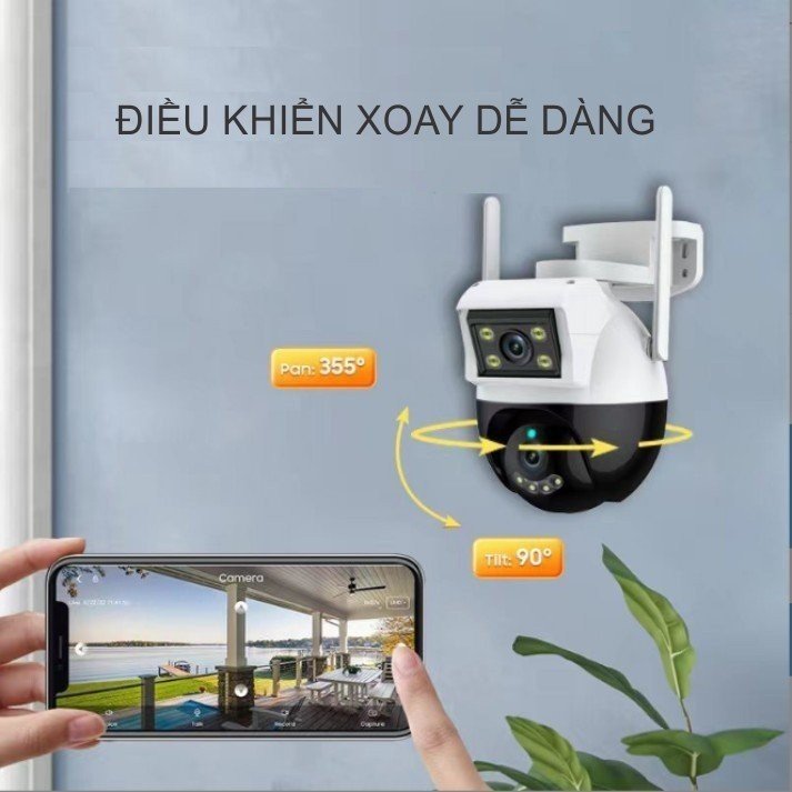 Camera Yoosee 2305D Ngoài Trời 2 Mắt 5.0Mpx Siêu Nét Góc Nhìn Rộng - Hàng Chính Hãng