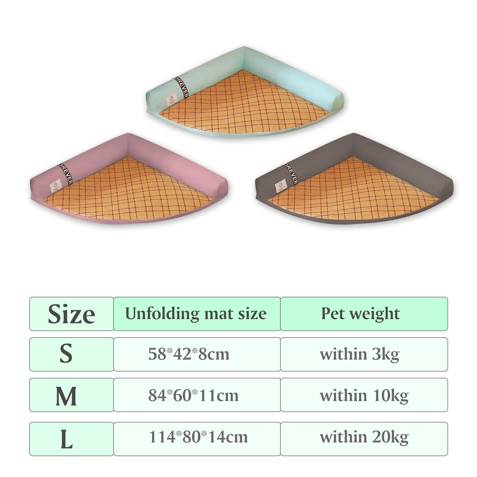 Thảm mùa hè cho chó mèo thiết kế hình tam giác, Chất liệu cao cấp Chống xước và dễ lau chùi.Bề mặt có thể hấp thụ nhiệt và mồ hôi