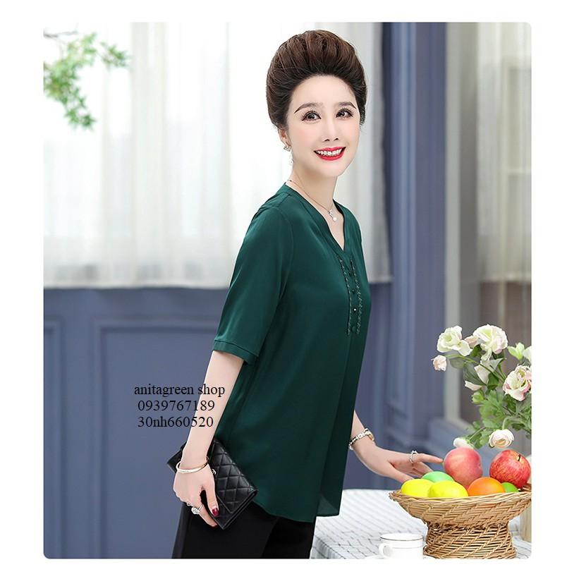 ÁO KIỂU THÊU HOA THANH LỊCH (thoi trang trung niên anitagreen)-nh660520