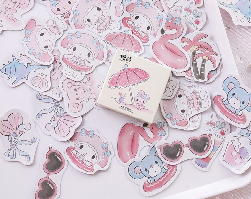 Hộp 45 Miếng Dán Sticker Trang Trí Giai Điệu Mùa Hè