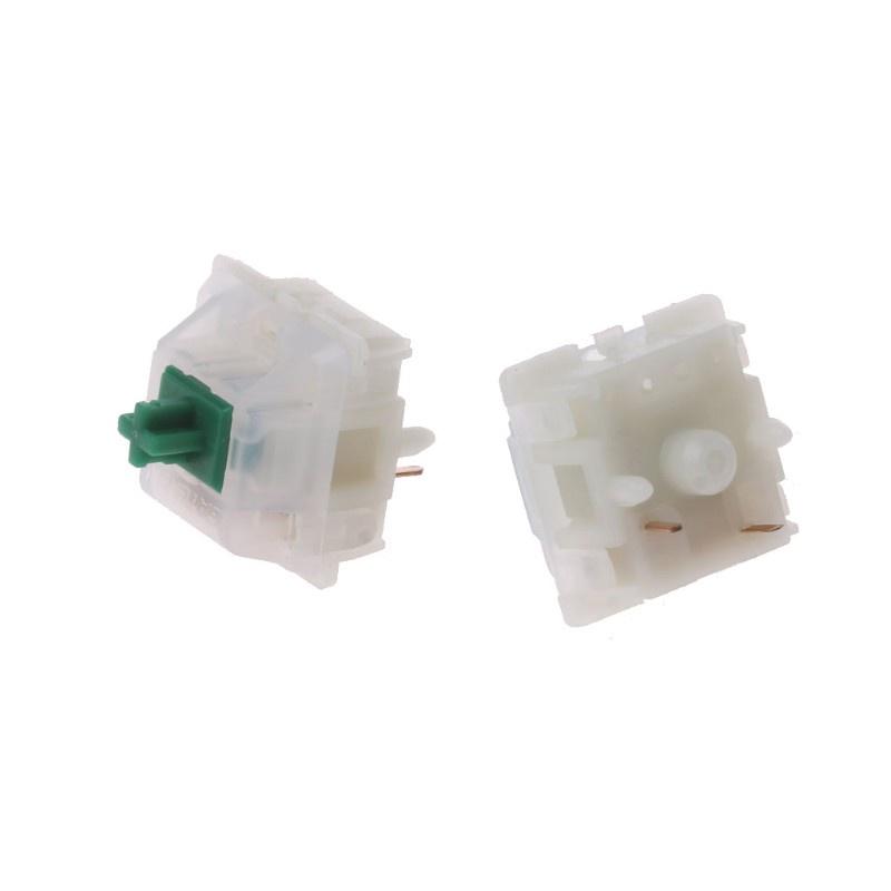 HSV 10Pcs Gateron Switche 5Pin Milky Green Switch Mechanical Keyboard Gateron MX Switch Transparent Case fit GK61 GK64 GH60