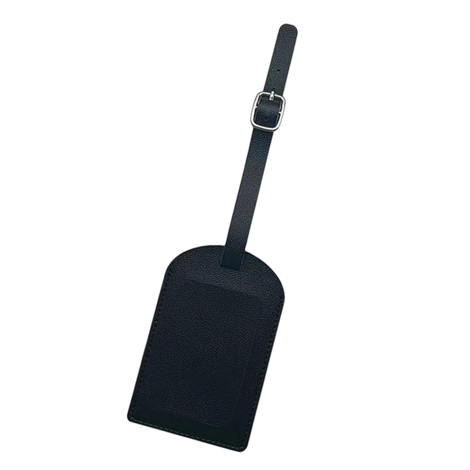 PU Leahter Luggage Tags Travel Accessories Suitcase Tags Privacy Backpack Black