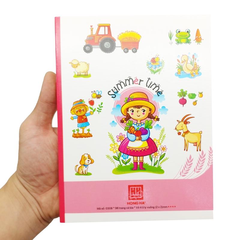 Vở Class Summer Time - 4 Ô Ly 96 Trang 70gsm - Hồng Hà 0308 (Mẫu Màu Giao Ngẫu Nhiên)