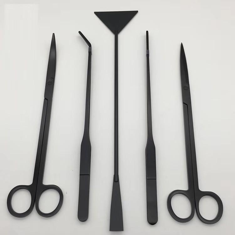 Bộ dụng cụ thủy sinh 5 món cao cấp - Bộ chăm sóc cây thủy sinh - cắt tỉa cây- set bể cá