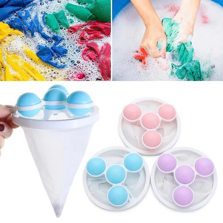 COMBO 2 Phao Lọc Cặn Bẩn Máy Giặt Thông Minh - Túi Lọc Gom Rác Lông Tóc Trong Lồng Máy Giặt