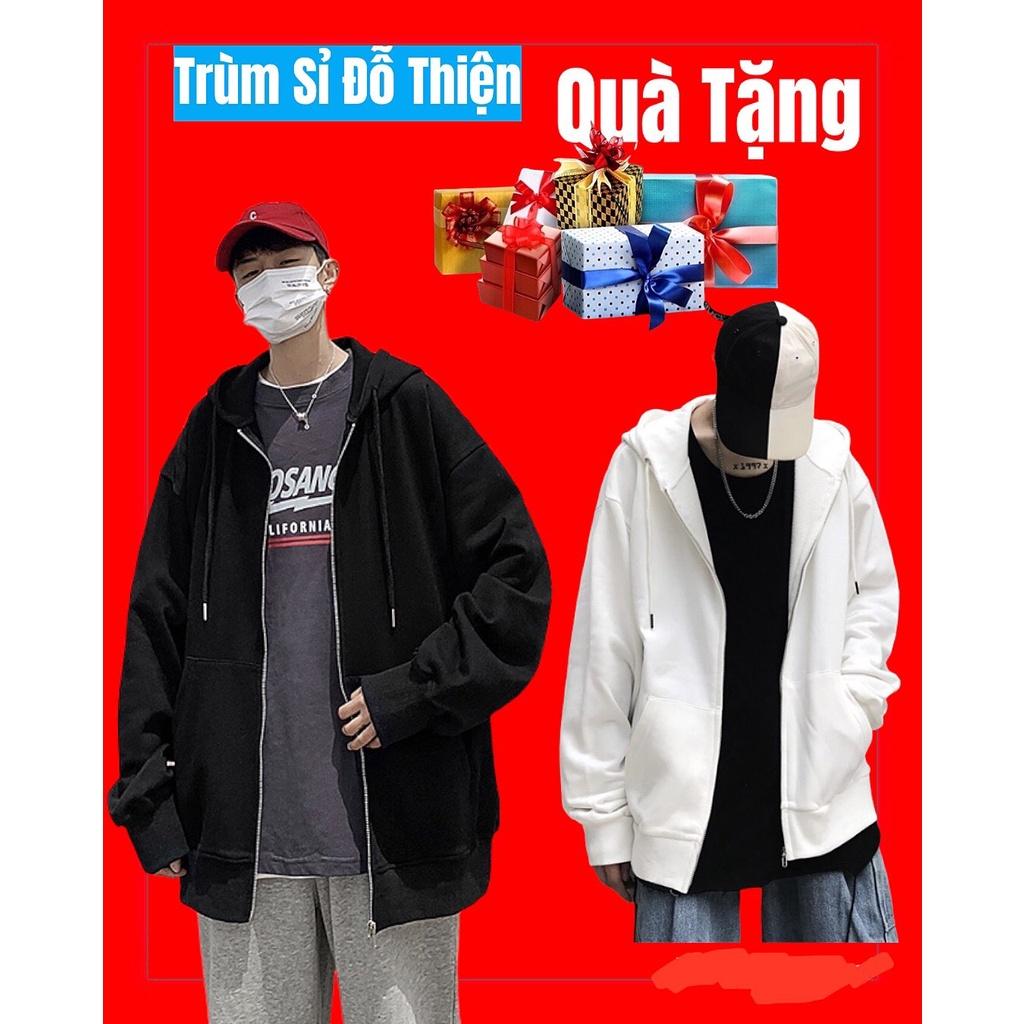 Áo khoác nỉ,hoodie,trơn có nón khóa zip unisex dành cho nam nữ mặc ấm thu đông,chống nắng với các bạn trong Nam tiện lợi