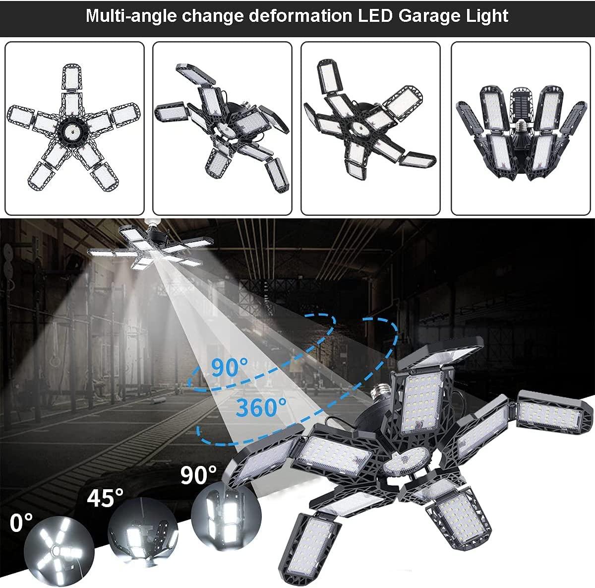 6500K Đèn nhà để xe làm việc đèn LED biến dạng đèn trần 180W 18000 LM E26 E27 Bóng đèn cho Hội thảo Tầng hầm Ánh sáng công nghiệp