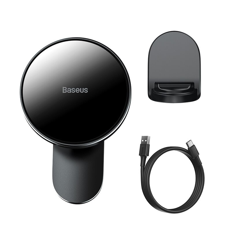 Đế giữ điện thoại tích hợp nam châm và Sạc không dây dùng trên xe ô tô Baseus Big Energy Car Mount Wireless Charger (15W, Magsafe Wireless Quick Charger and Holder for Car) - Hàng Chính Hãng