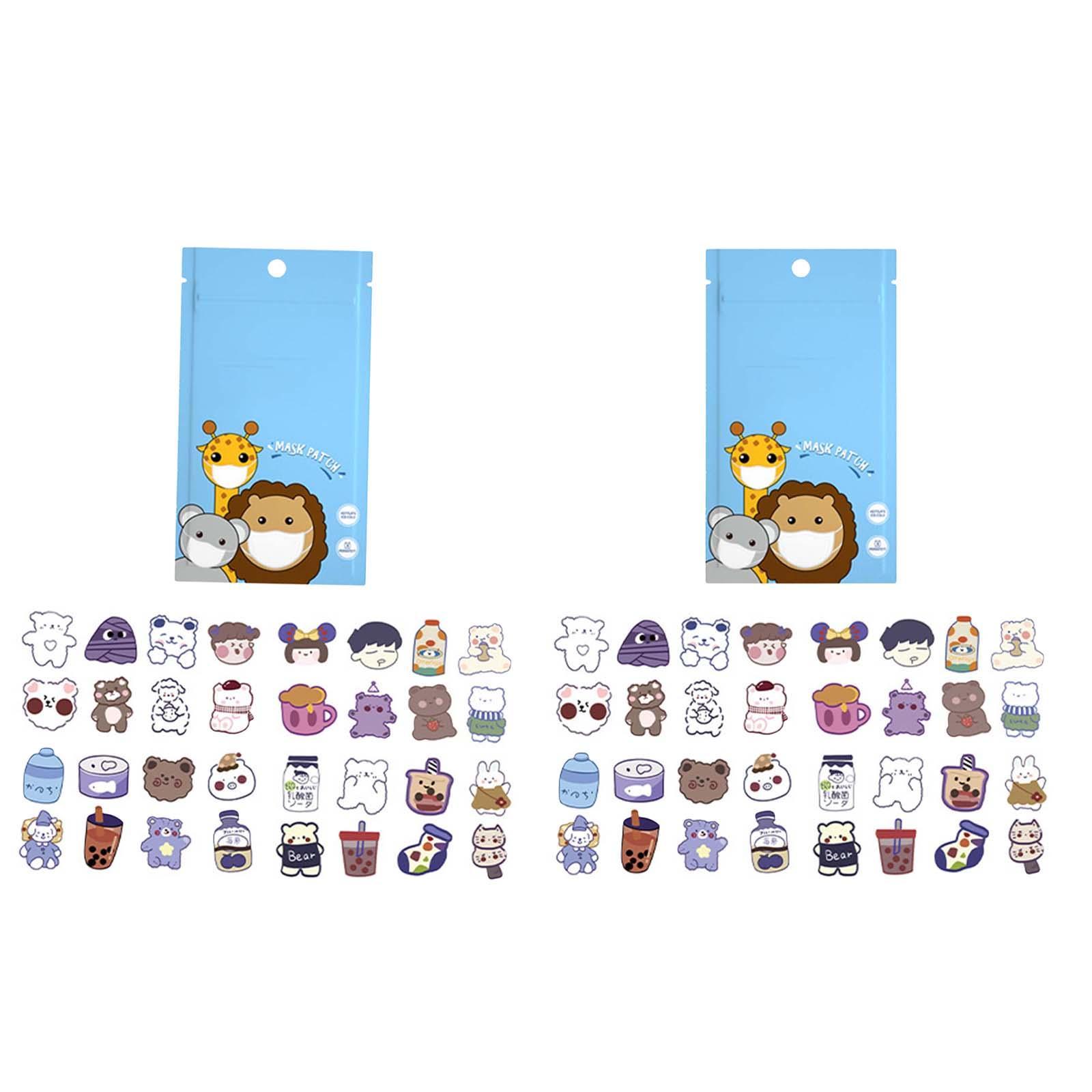 64Pcs Cartoon Fruit Scented Sticker for Face , Easy to Use for Kids