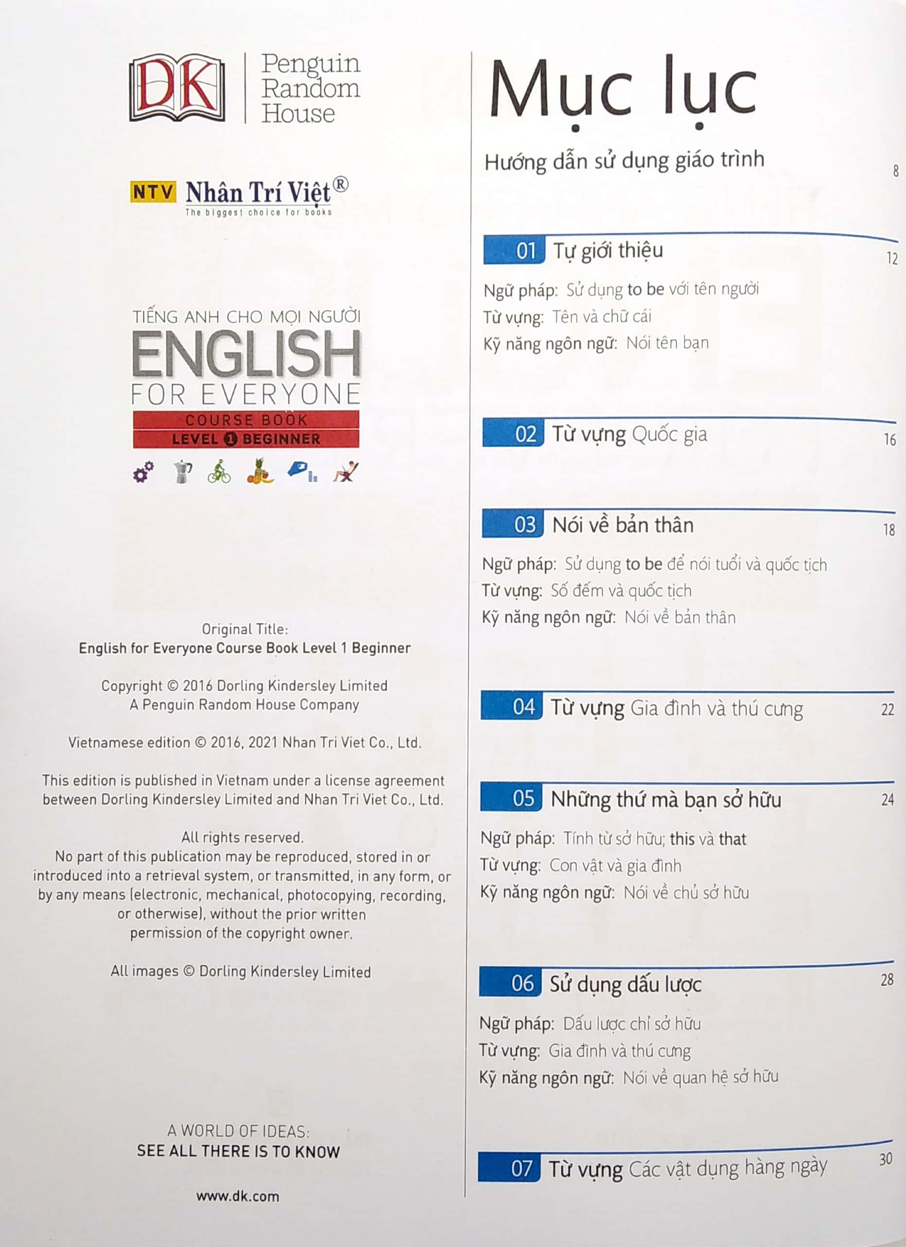Tiếng Anh Dành Cho Mọi Người - English For Everyone - Level 1 Beginner - Course Book
