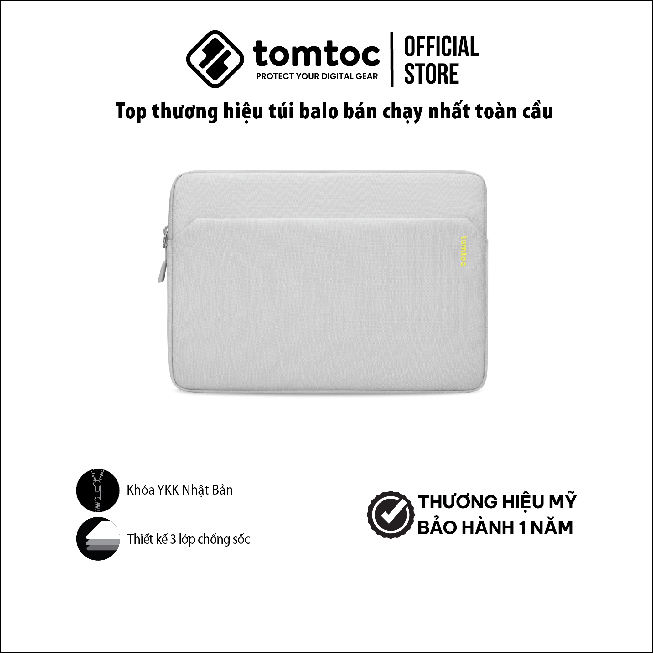Túi Tomtoc (USA) Tablet Sleeve Bag cho iPad Pro 12.9 M2/M1 (6th/5/4/3rd Generation) 2022-2018 - A18B3 Hàng chínhg hãng