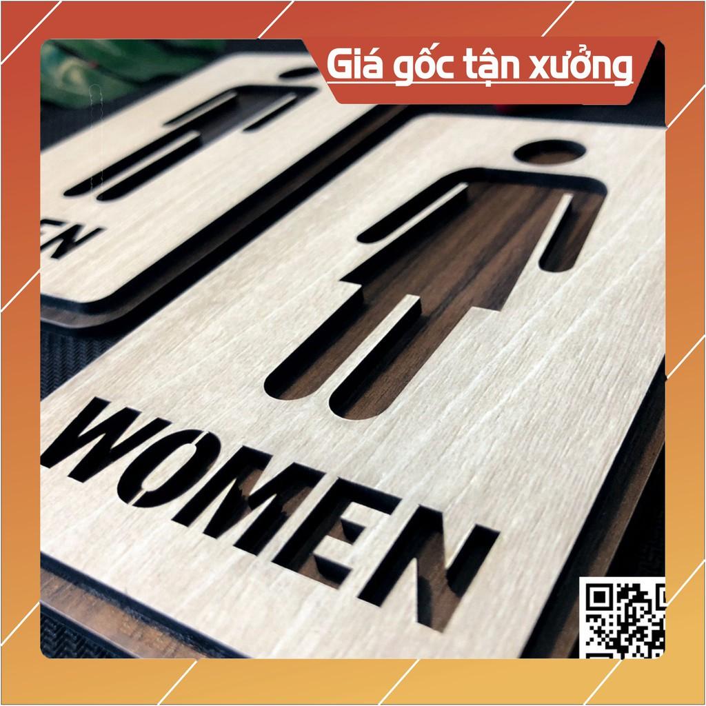 Bộ bảng toilet gỗ dán tường kích thước 16x9cm