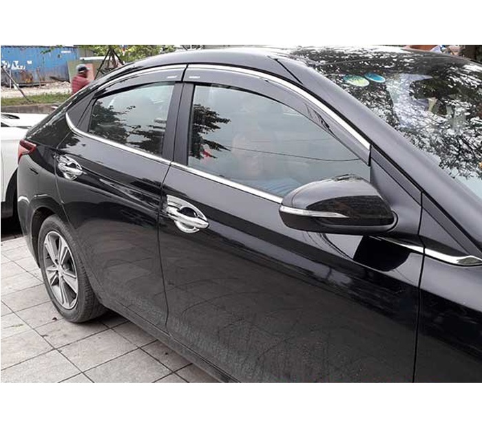 Bộ vè che mưa dành cho xe Hyundai Accent 2017-2019 chỉ mạ Crom cao cấp