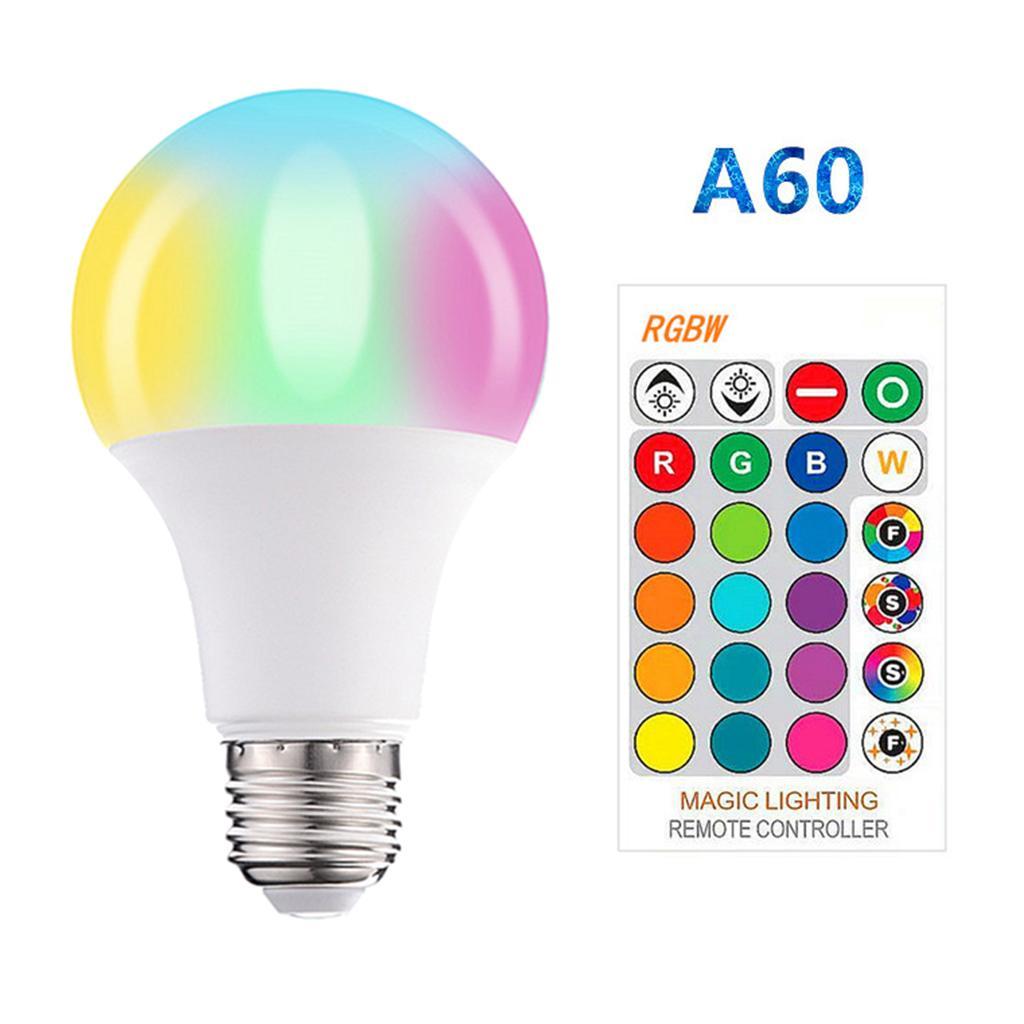 2X Color Changing Light Bulb RGB LED Light Bulbs 900LM Flood Mood Light A60