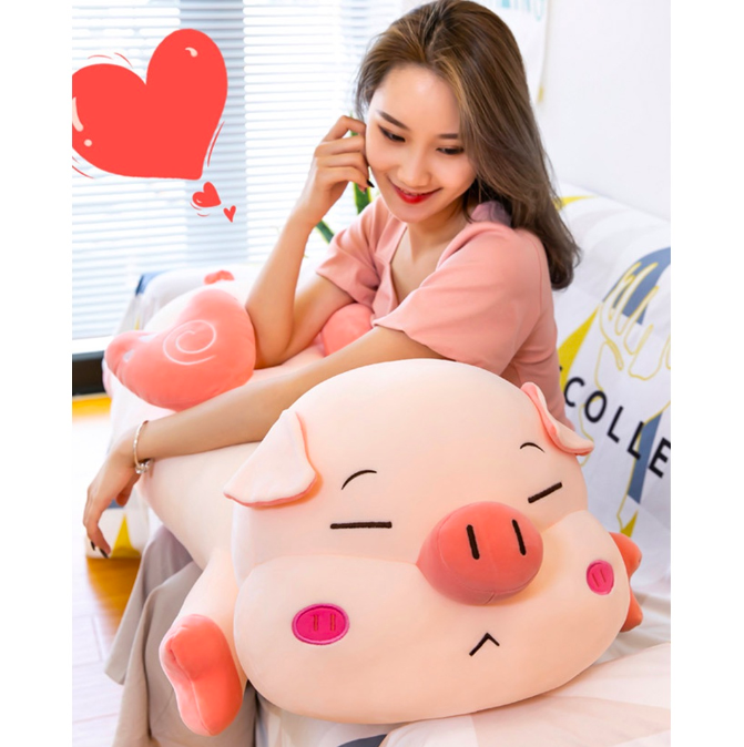 Thú nhồi bông heo cánh tiên trái tim so cute - Size từ 75cm đến 110cm - Quà tặng gấu bông heo goodnight lim dim dễ thương - Gối ôm mềm mịn cho bé