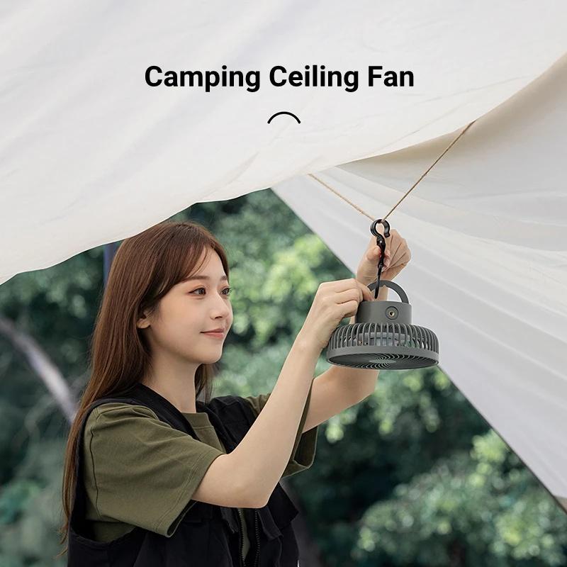 Quạt Trần Xiaomi Có Đèn Sạc USB Đa Năng Tiện Dụng Mang Theo Du Lịch Cắm Trại-Hàng nhập khẩu