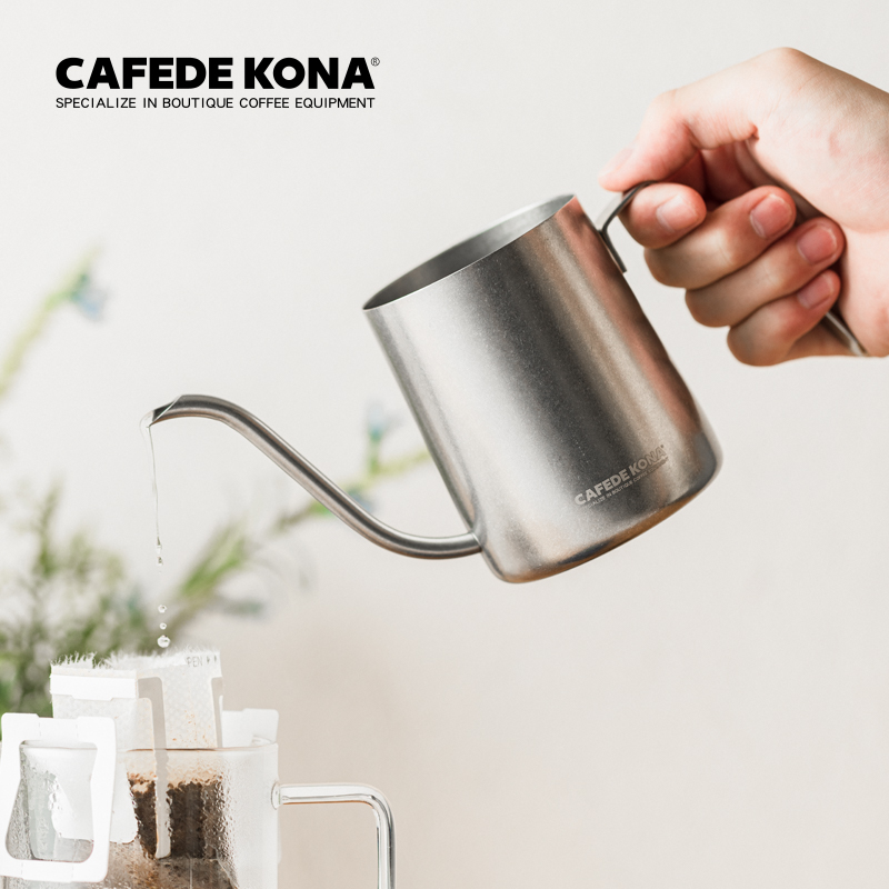 Ấm rót pha cà phê túi lọc phin giấy màu xám cổ điển Cafede Kona