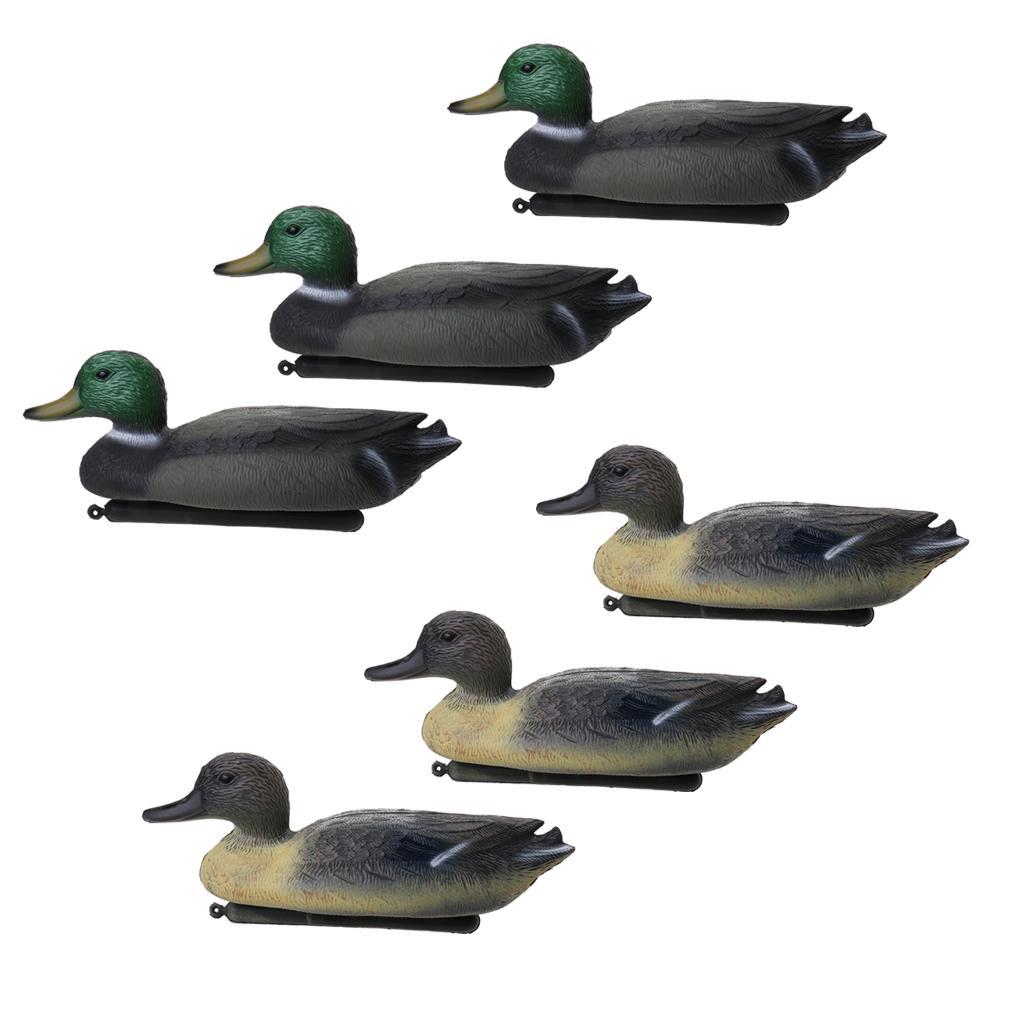 6 Pcs Outdoors Fishing Lake Floating Duck Decoy Hunting Male Decoying