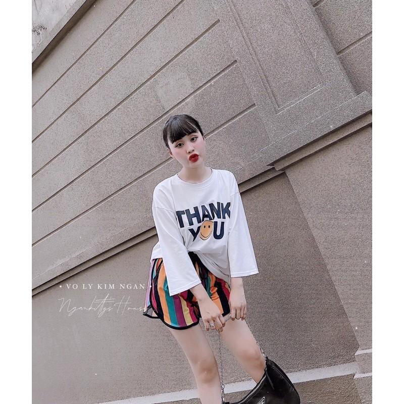 Bộ Thank You quần sọc màu siêu xinh