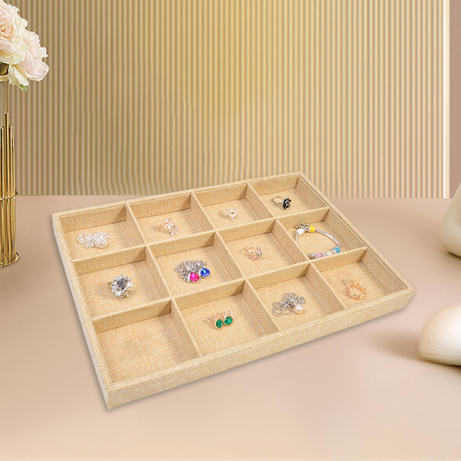Stackable Jewelry Tray Trinkets Container Jewelry Storage Case for Drawer Show Case