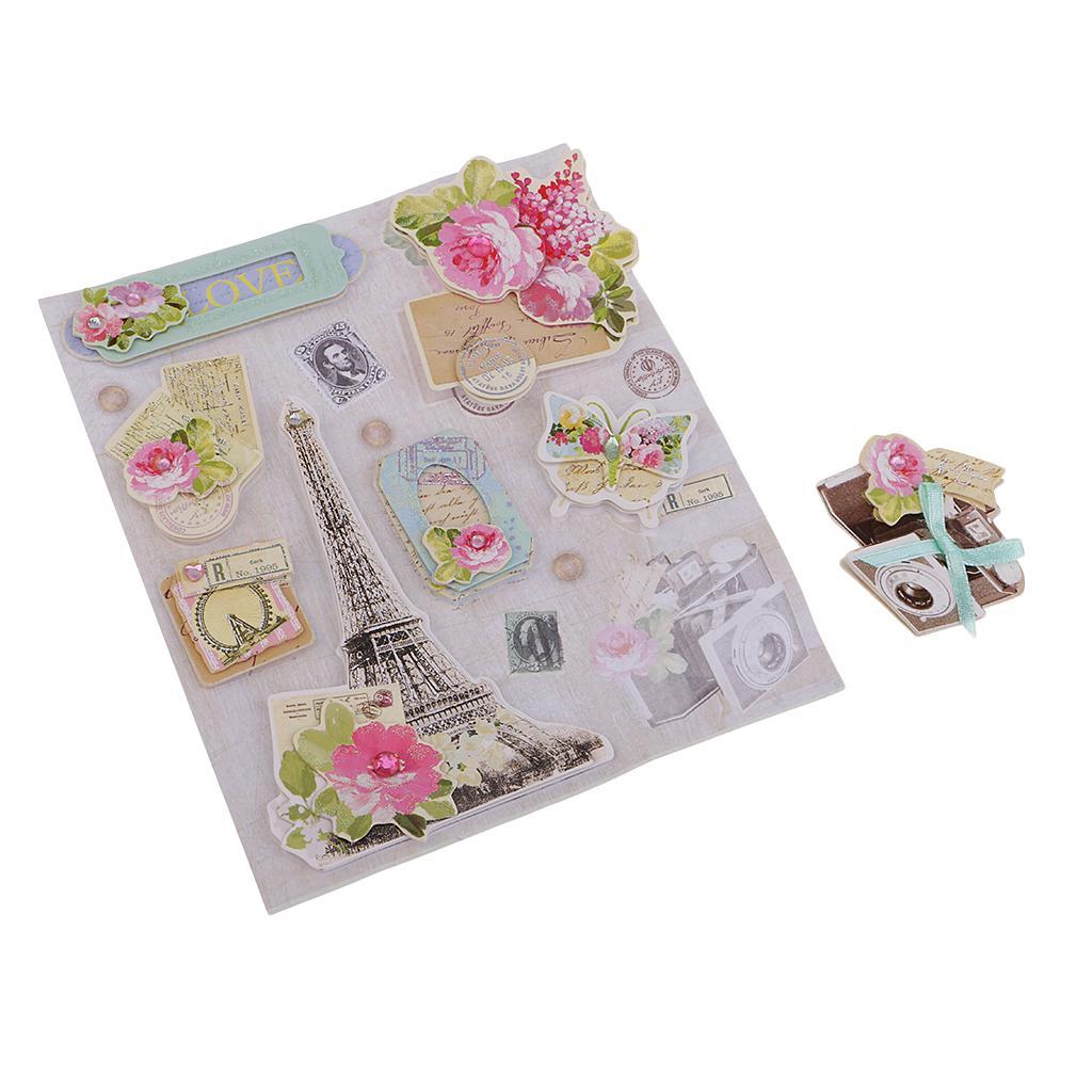 10 Page DIY Photo Album Handmade Travel Theme Family Memory Record Scrapbook