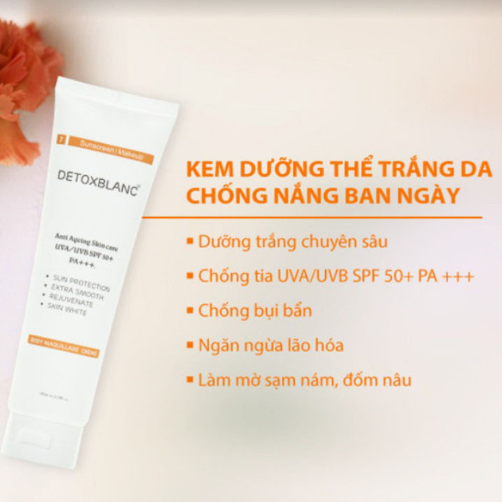 Combo Detox BlanC Ủ Dưỡng Trắng Da Body Toàn Diện Chuyên Sâu + Tặng Kèm Sữa Tắm Thải Độc Trắng Da Than Hoạt Tính Body Blanc Bath Detox(300ml)