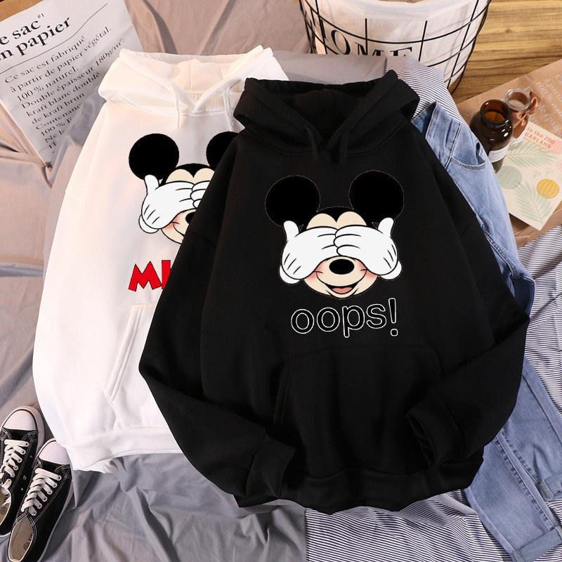 Áo hoodie nỉ in hình Chuột Mickey Disney