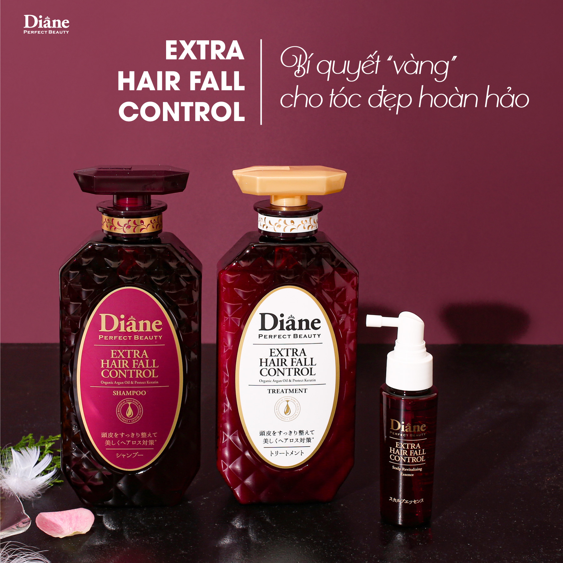 Dầu Gội Kích Mọc Tóc / Dầu Gội Ngăn Rụng nhật bản Moist Diane Extra Hair Fall Control 450ml