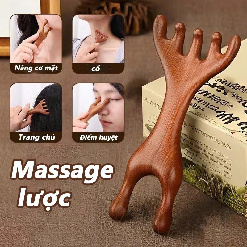 Dụng Cụ day ấn Huyệt Mát xa toàn thân bằng gỗ Đàn Hương Chăm sóc sức khỏe DỤNG CỤ MASSAGE KHÁC