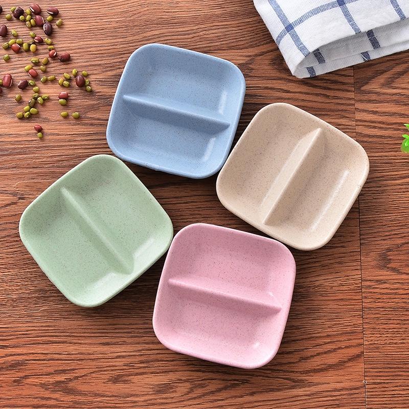 Chén đựng đồ chấm, đựng gia vị 2 ngăn bằng lúa mạch cao cấp