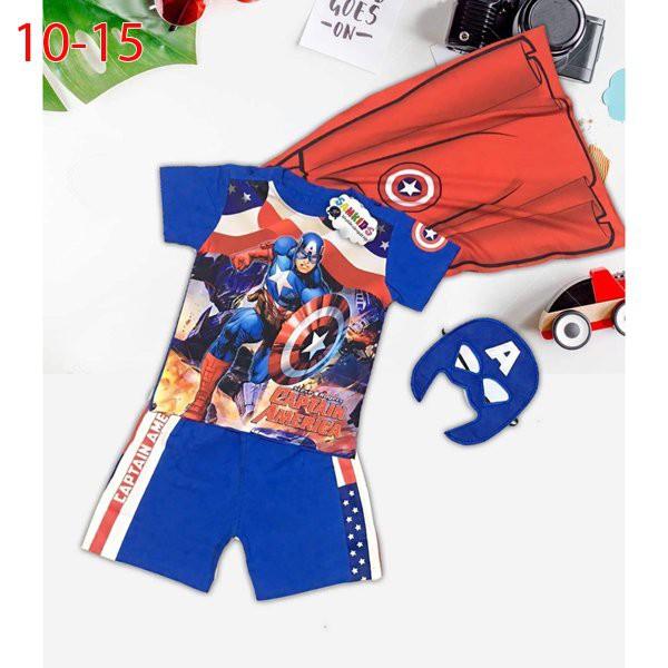 Set siêu anh hùng quần short cho bé 3-8 tuổi