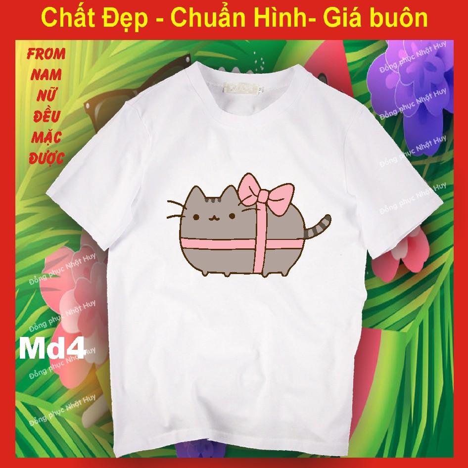 Áo Thun Mèo Đen Pusheen Kawii MD1.1 Icoi, Meo Meo Bụng Bự