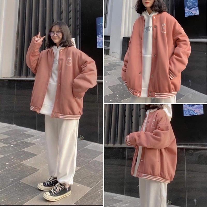 Áo Khoác BOMBER FACE tay dài form rộng chất xịn mịn UNISEX